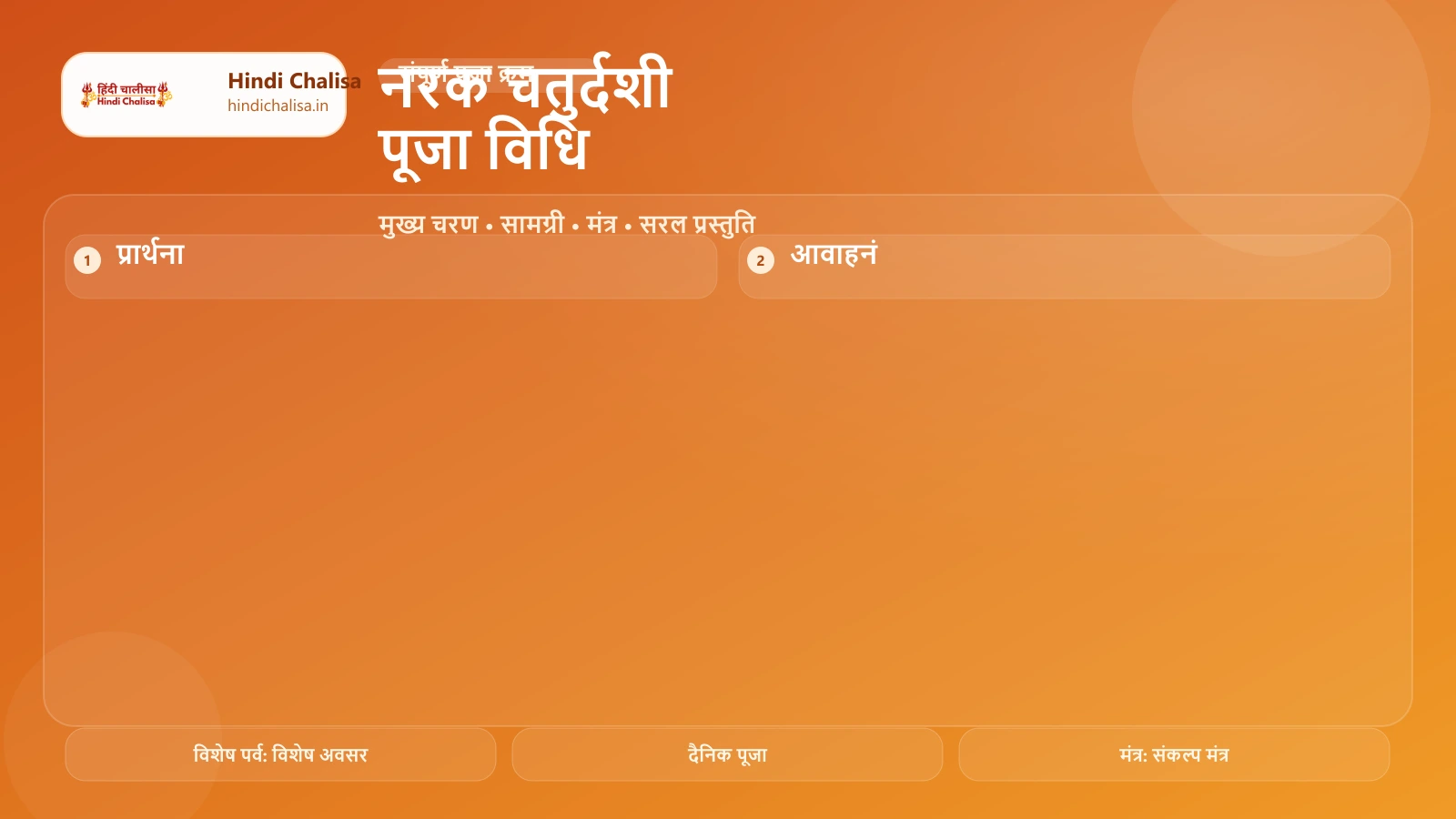 नरक चतुर्दशी पूजा विधि के लिए वेब पोस्टर